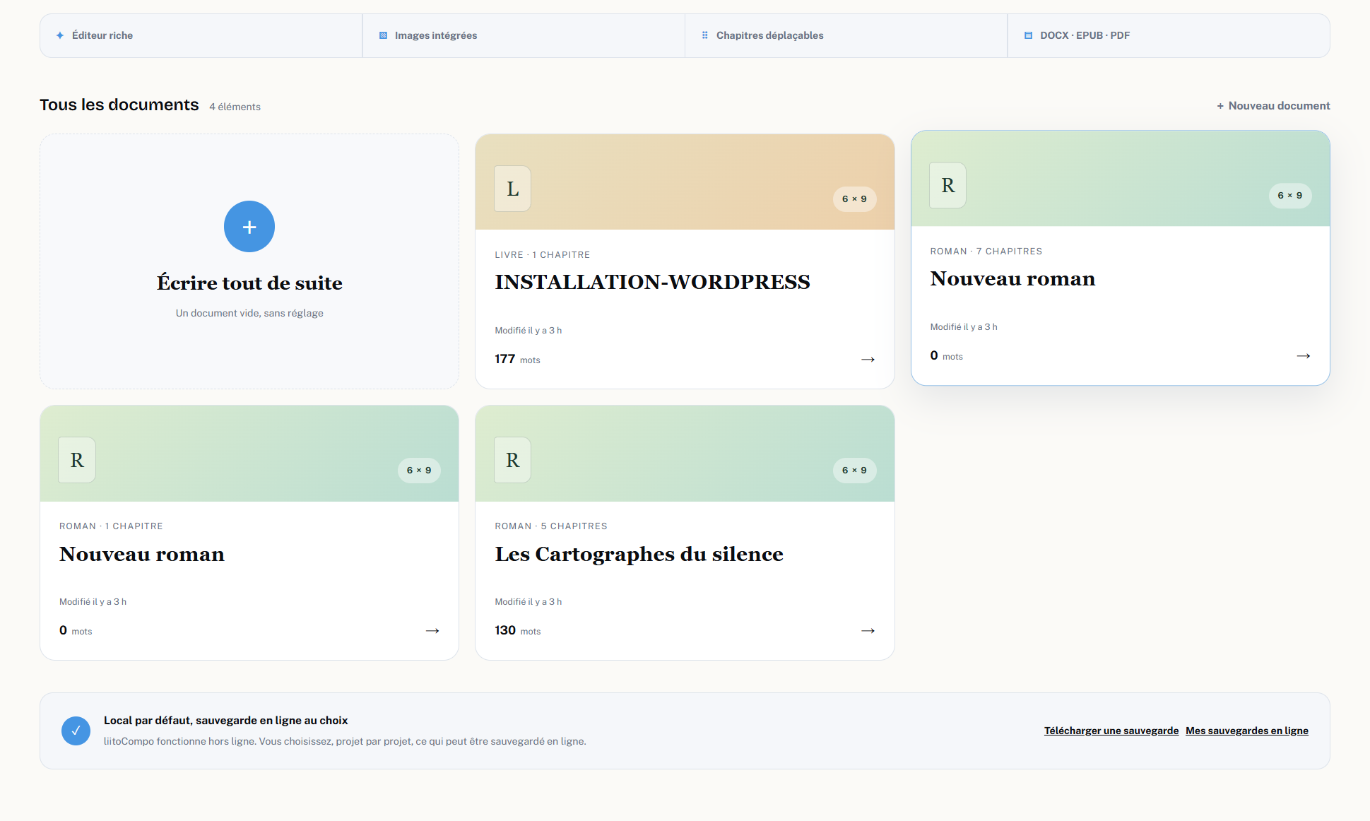 Bibliothèque de projets liitoCompo