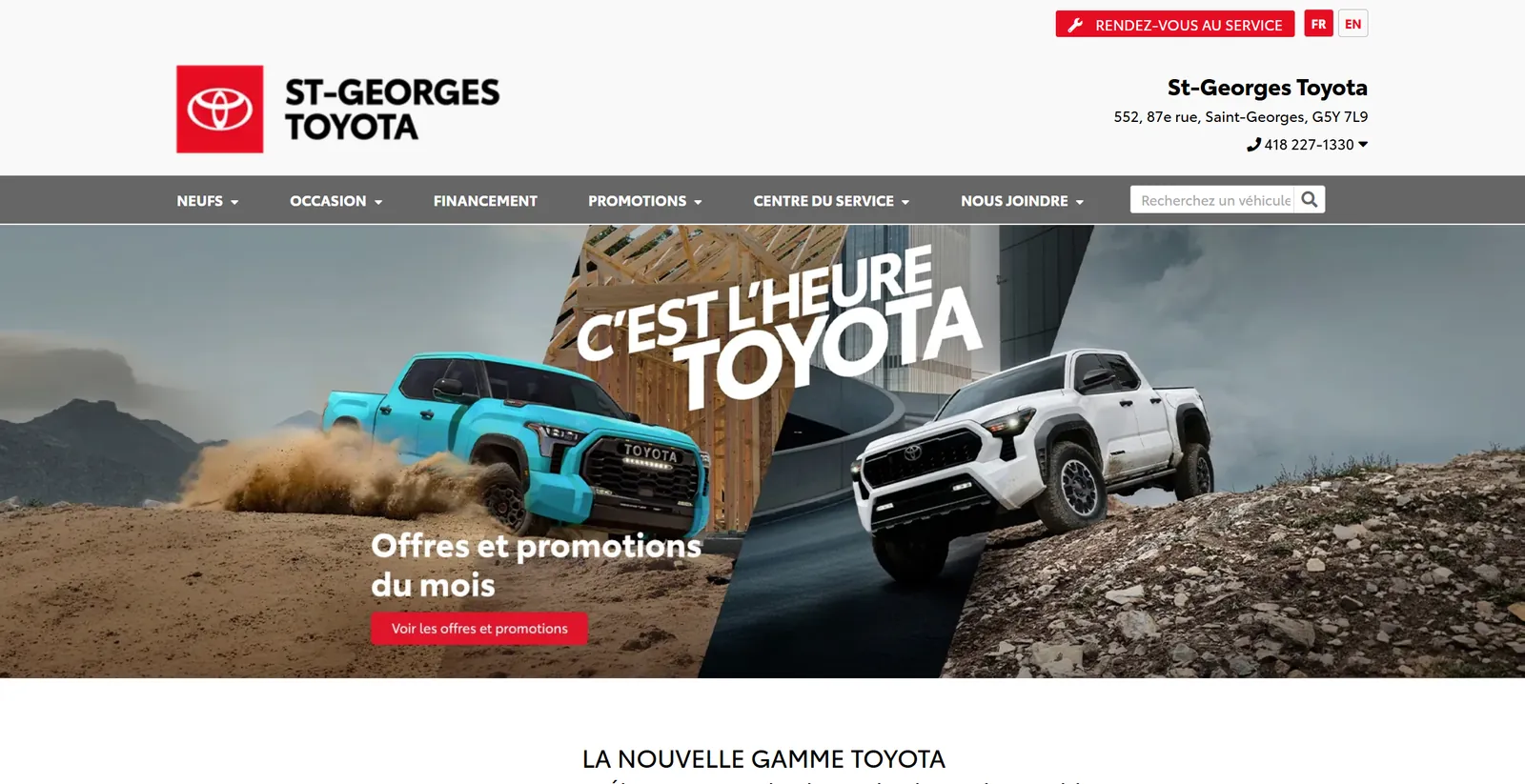 Aperçu du site St-Georges Toyota