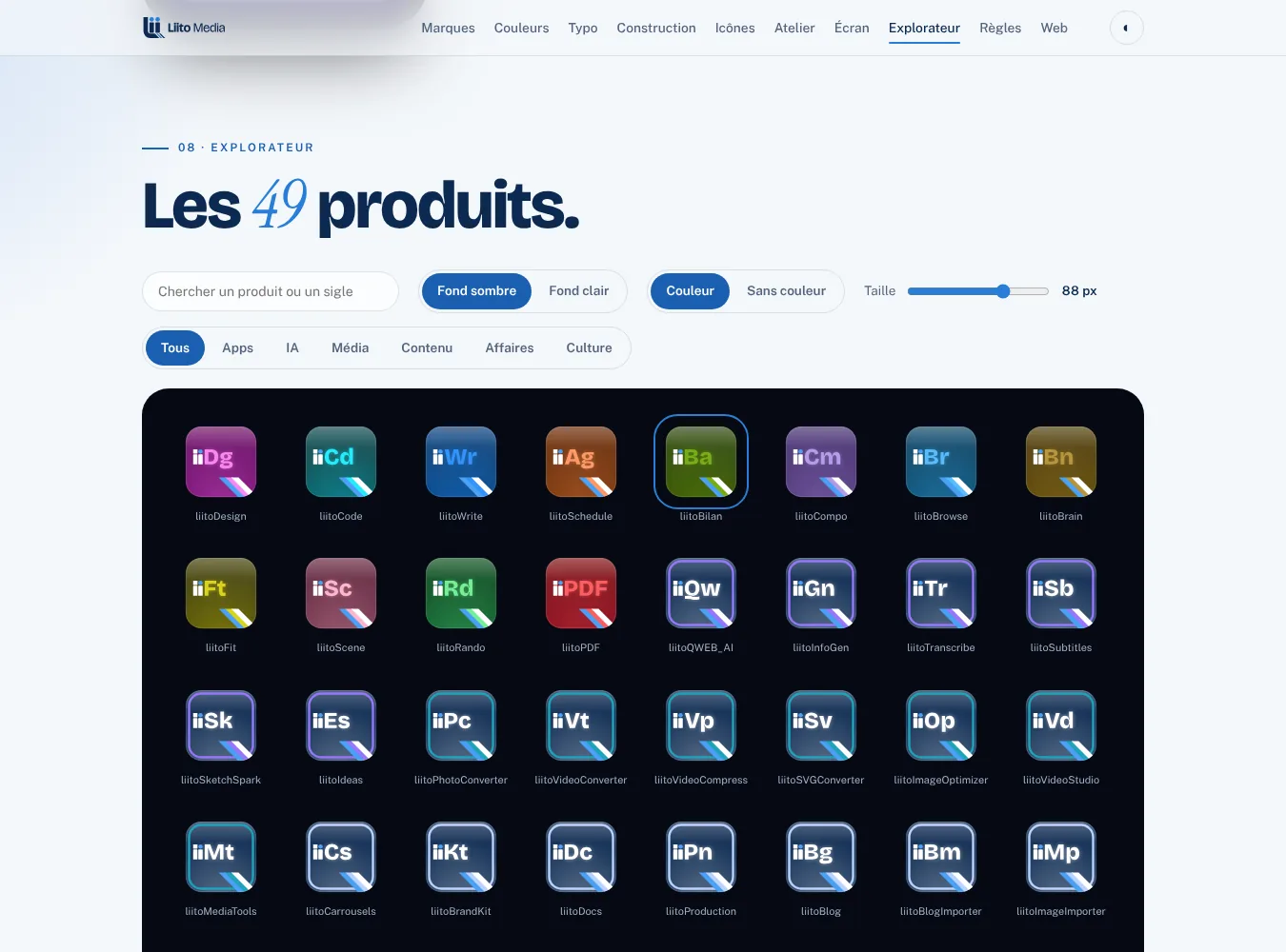 Détail du site liitoBranding