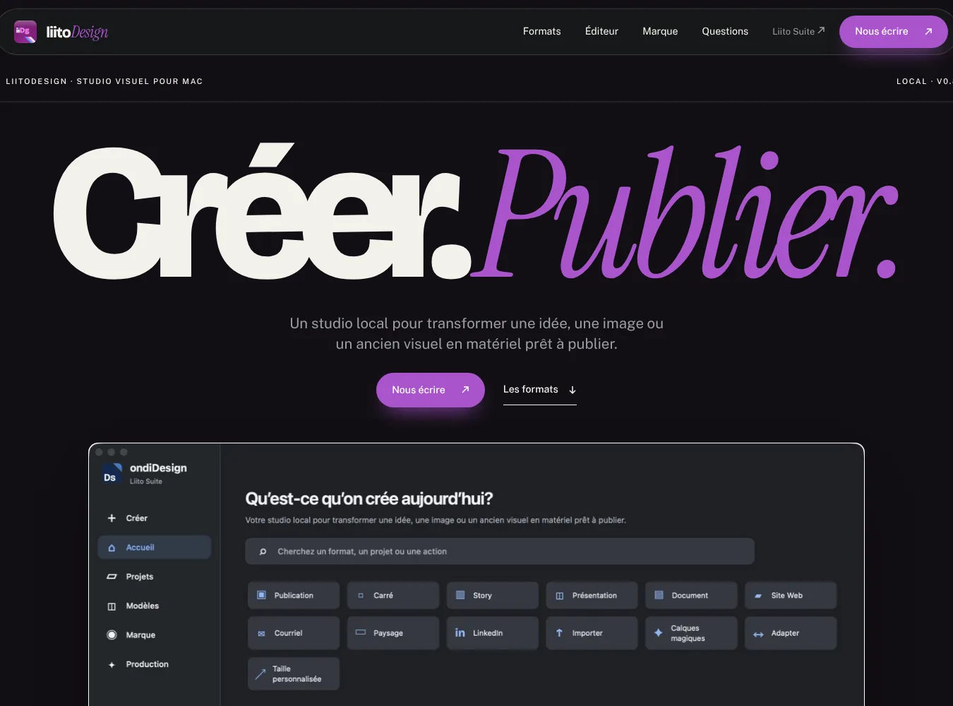 Détail du site Liito Suite
