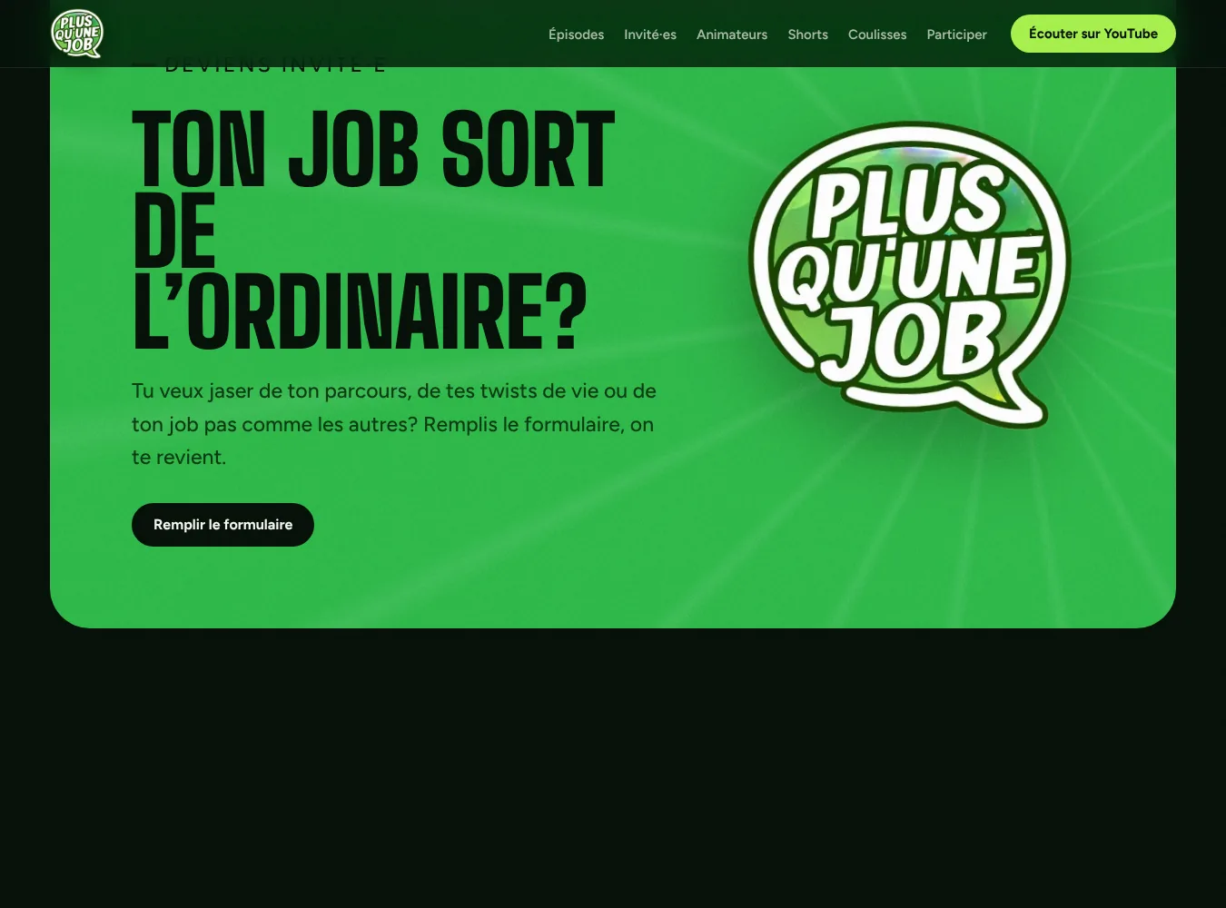 Détail du site Plus qu’une job