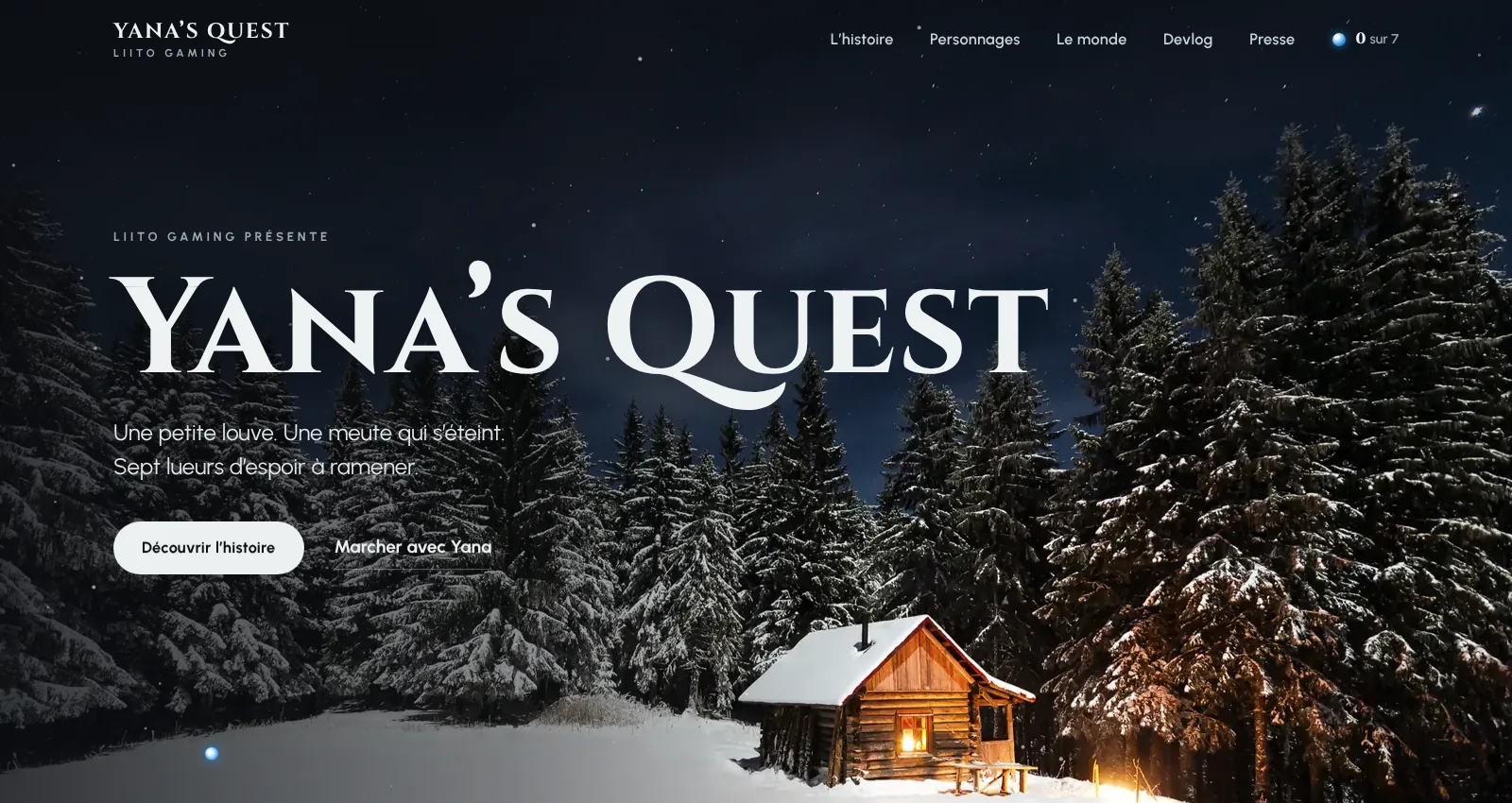 Aperçu du site Yana’s Quest